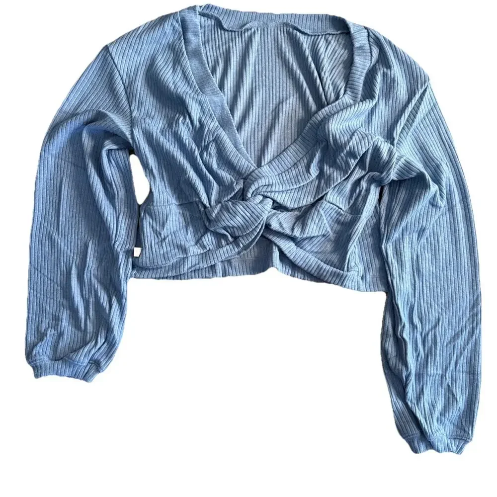 Eleven By Venus Williams Razzle Dazzle Longsleeve Pullover M Blue Ribbed